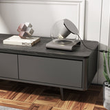 Media Console Table TV Stand with 4-Drawers, Entertainment Center for TVs Up to 70" for Living Room, Black