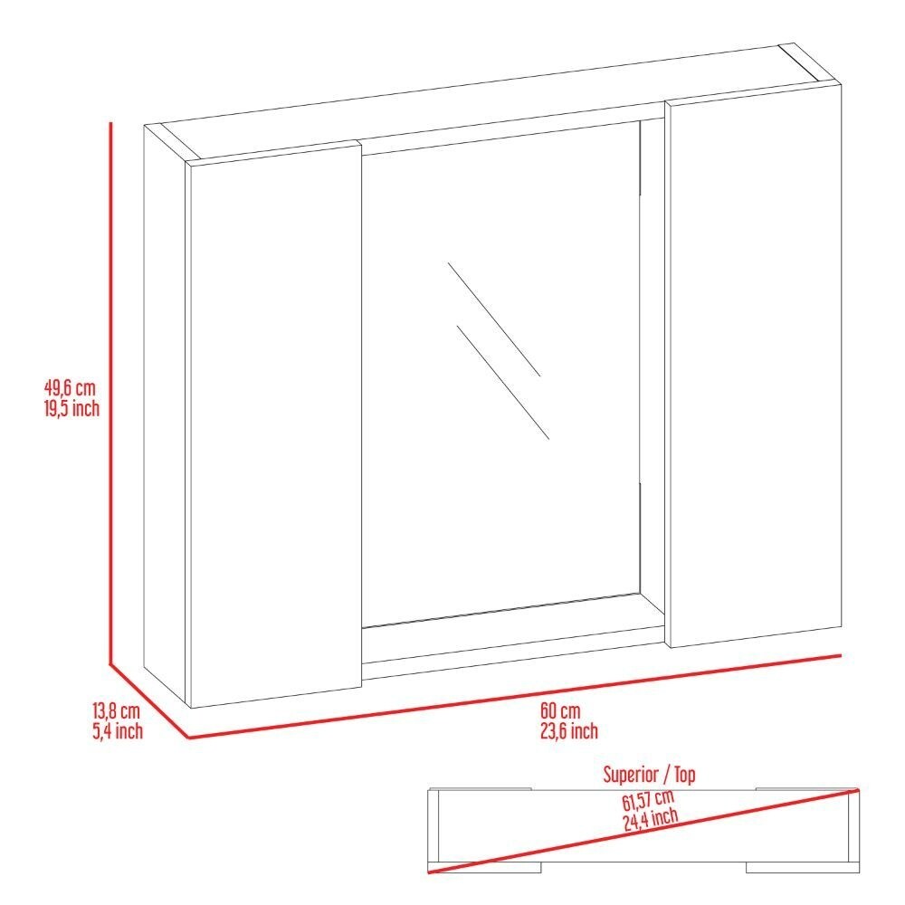 Medicine Cabinet Hops With Double Door And Mirror