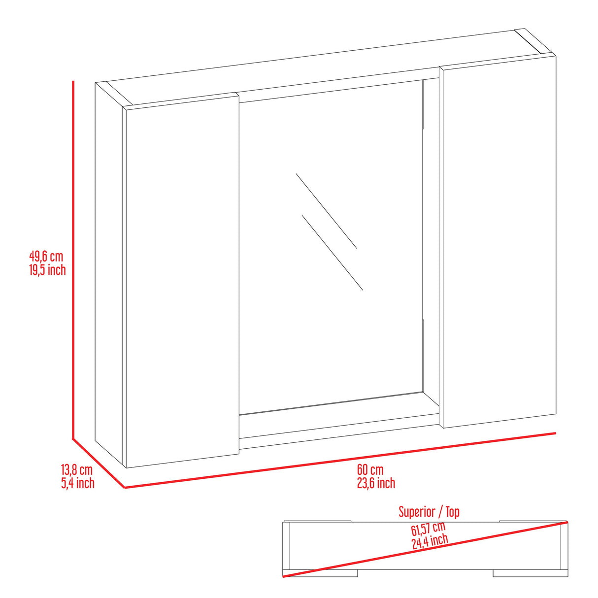 Medicine Cabinet Hops With Double Door And Mirror