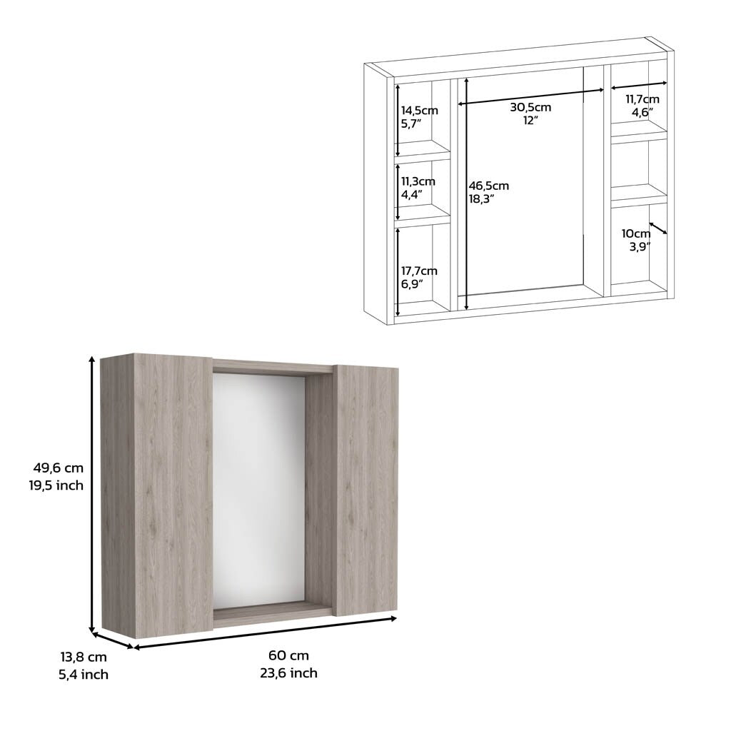 Medicine Cabinet Hops With Double Door And Mirror