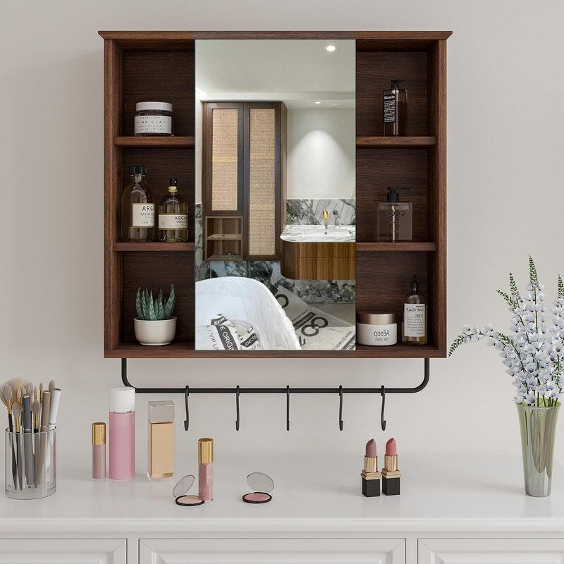 Medicine Cabinet with Mirror - 6.3"D x 26"W x 24"H