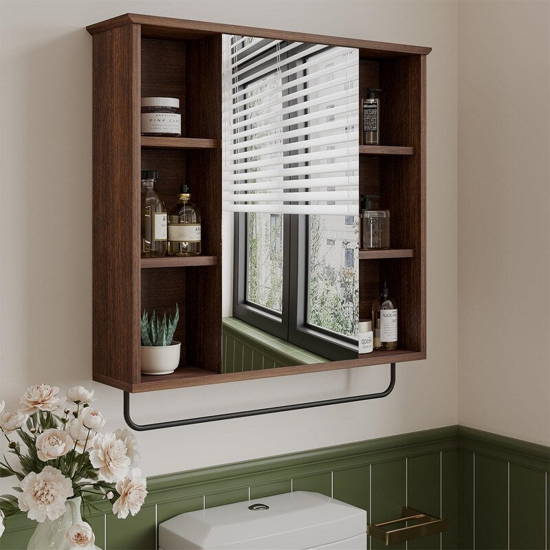 Medicine Cabinet with Mirror - 6.3"D x 26"W x 24"H