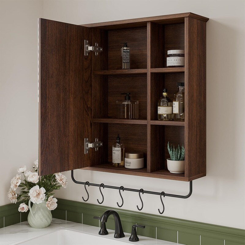 Medicine Cabinet with Mirror - 6.3"D x 26"W x 24"H