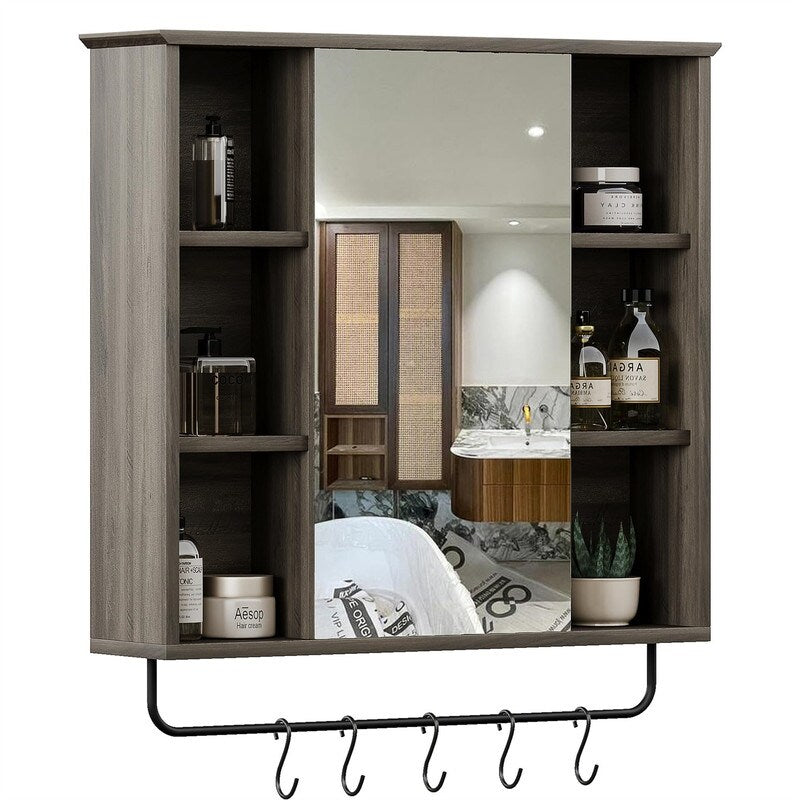 Medicine Cabinet with Mirror - 6.3"D x 26"W x 24"H