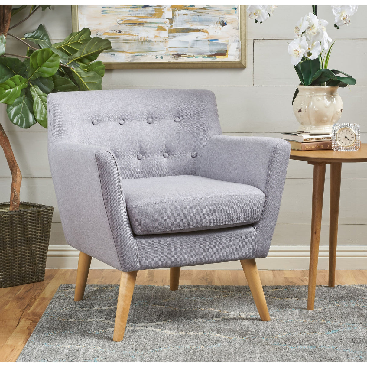 Meena Button-tufted Fabric Club Chair by Christopher Knight Home