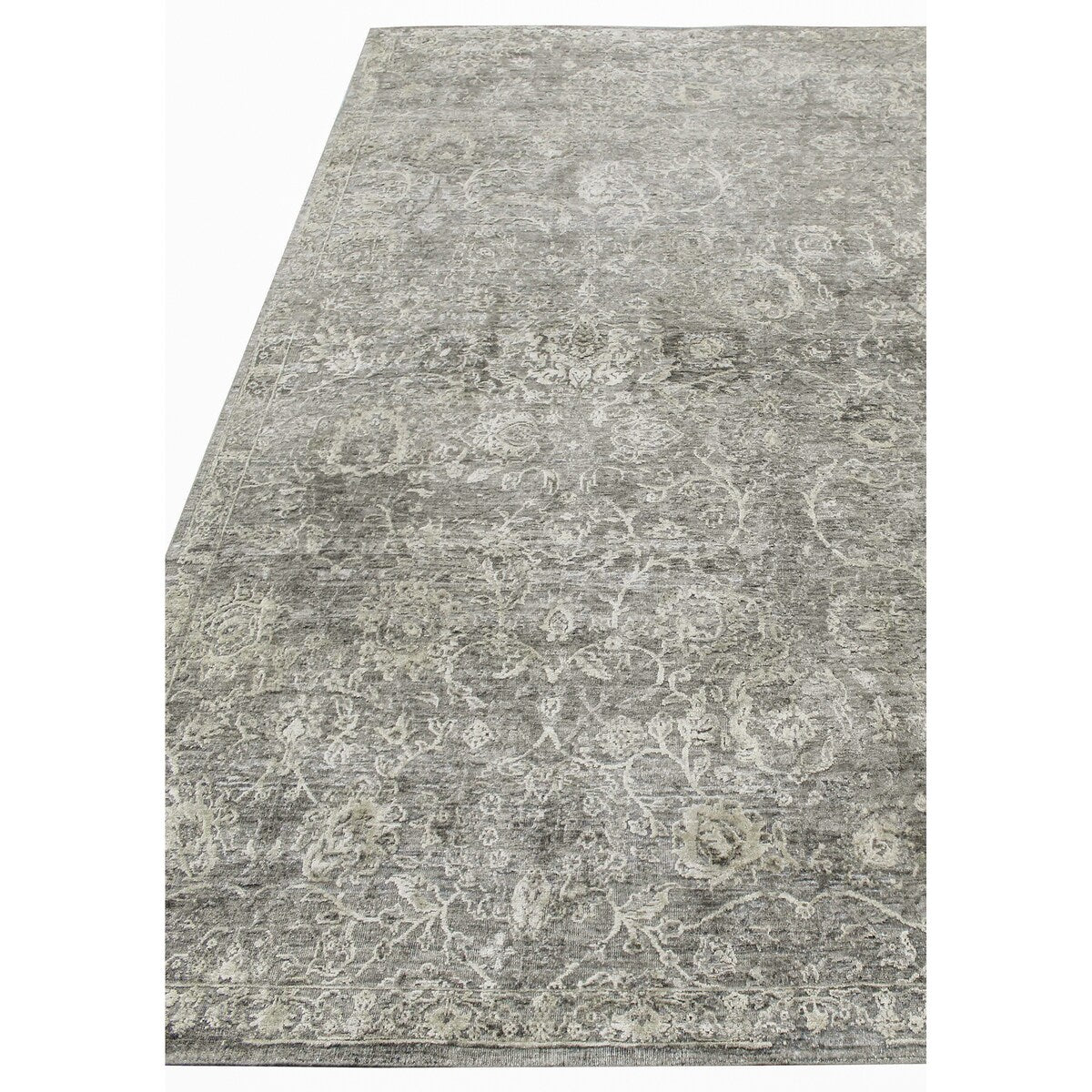 EXQUISITE RUGS Meena Hand-knotted Wool/Silk Beige/Brown Area Rug.