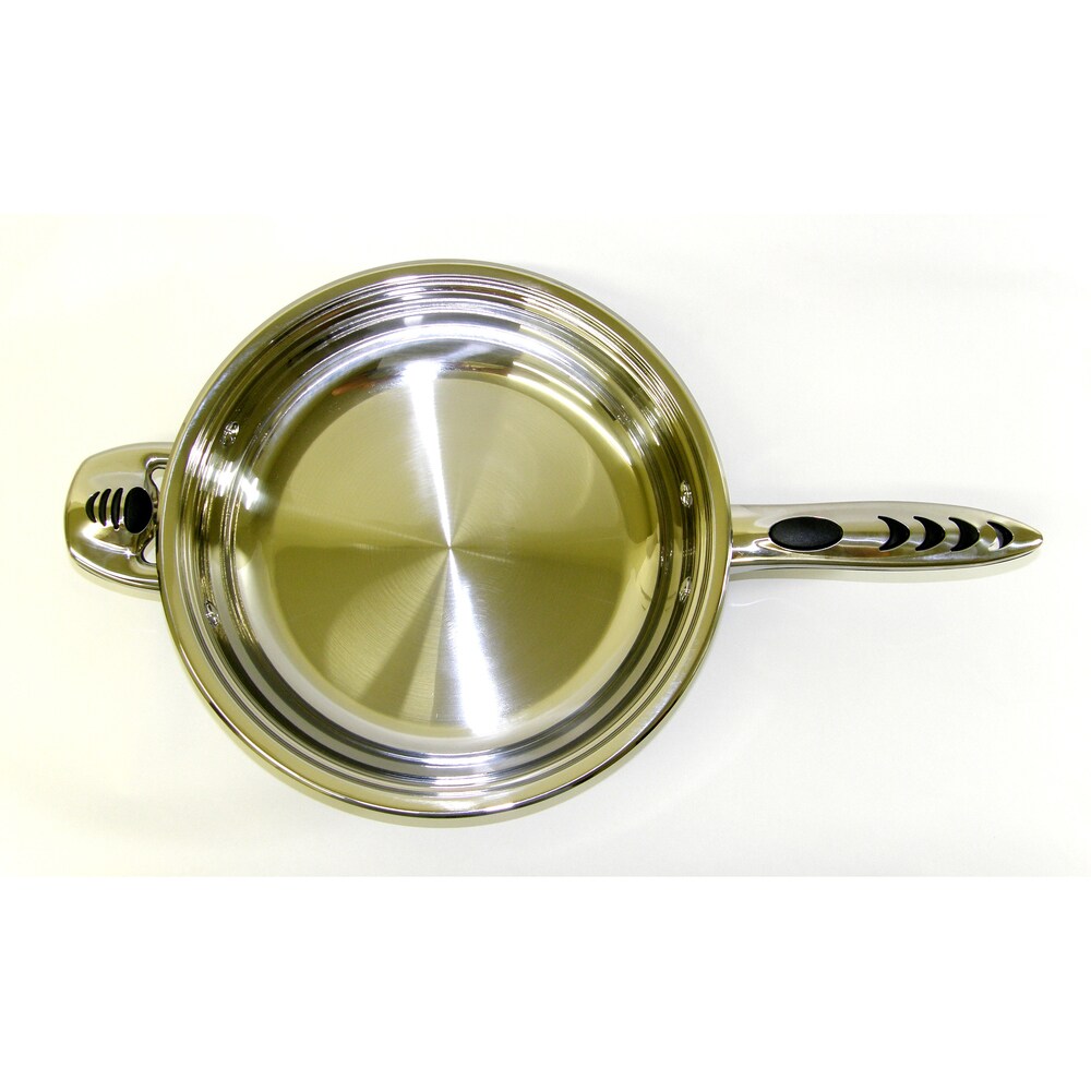 Mega Cook 11.5-Inch 18/10 Stainless Steel Capsule Base Deep Chicken Fryer
