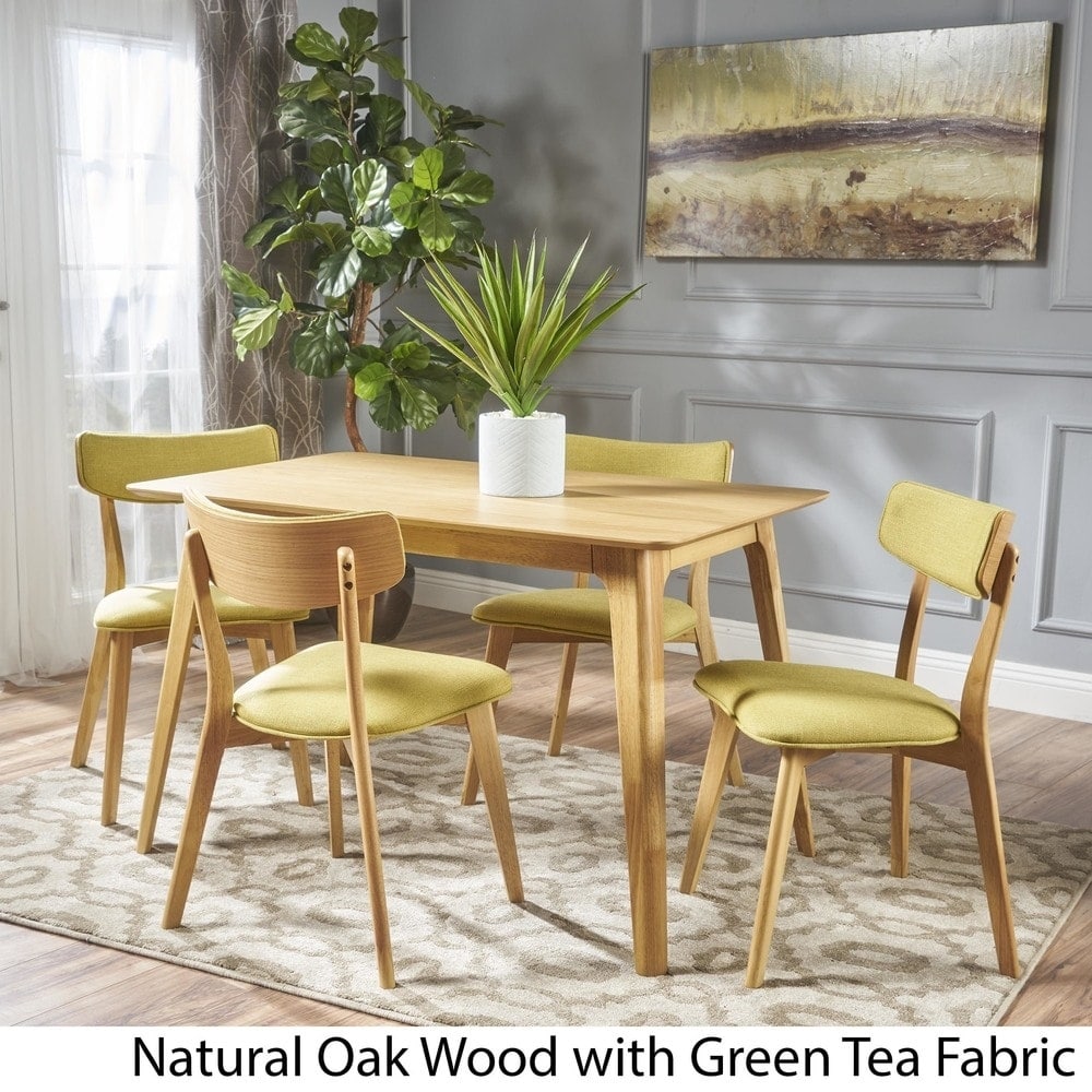 Megann Mid-Century 5-piece Wood Rectangle Dining Set by Christopher Knight Home