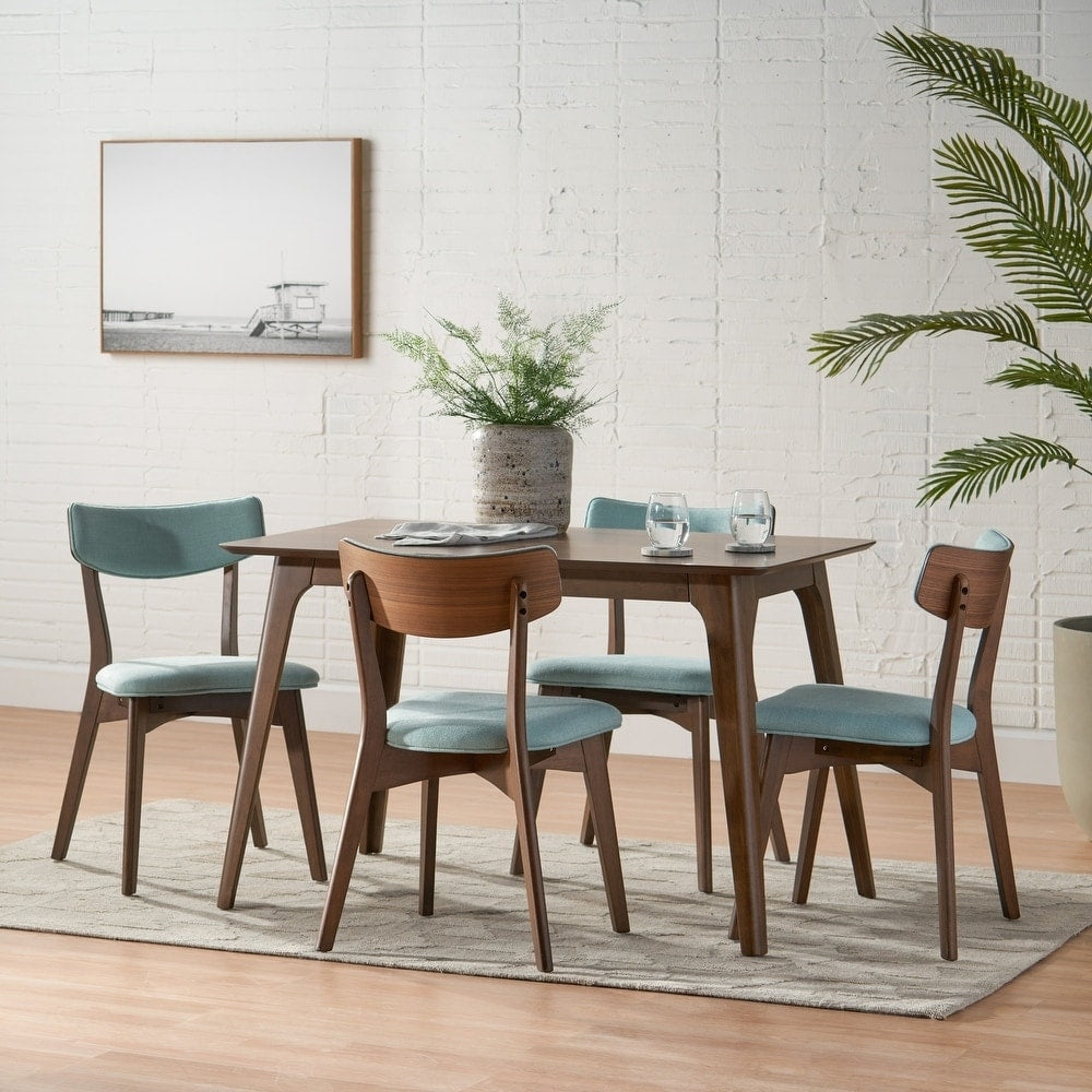 Megann Mid-Century 5-piece Wood Rectangle Dining Set by Christopher Knight Home