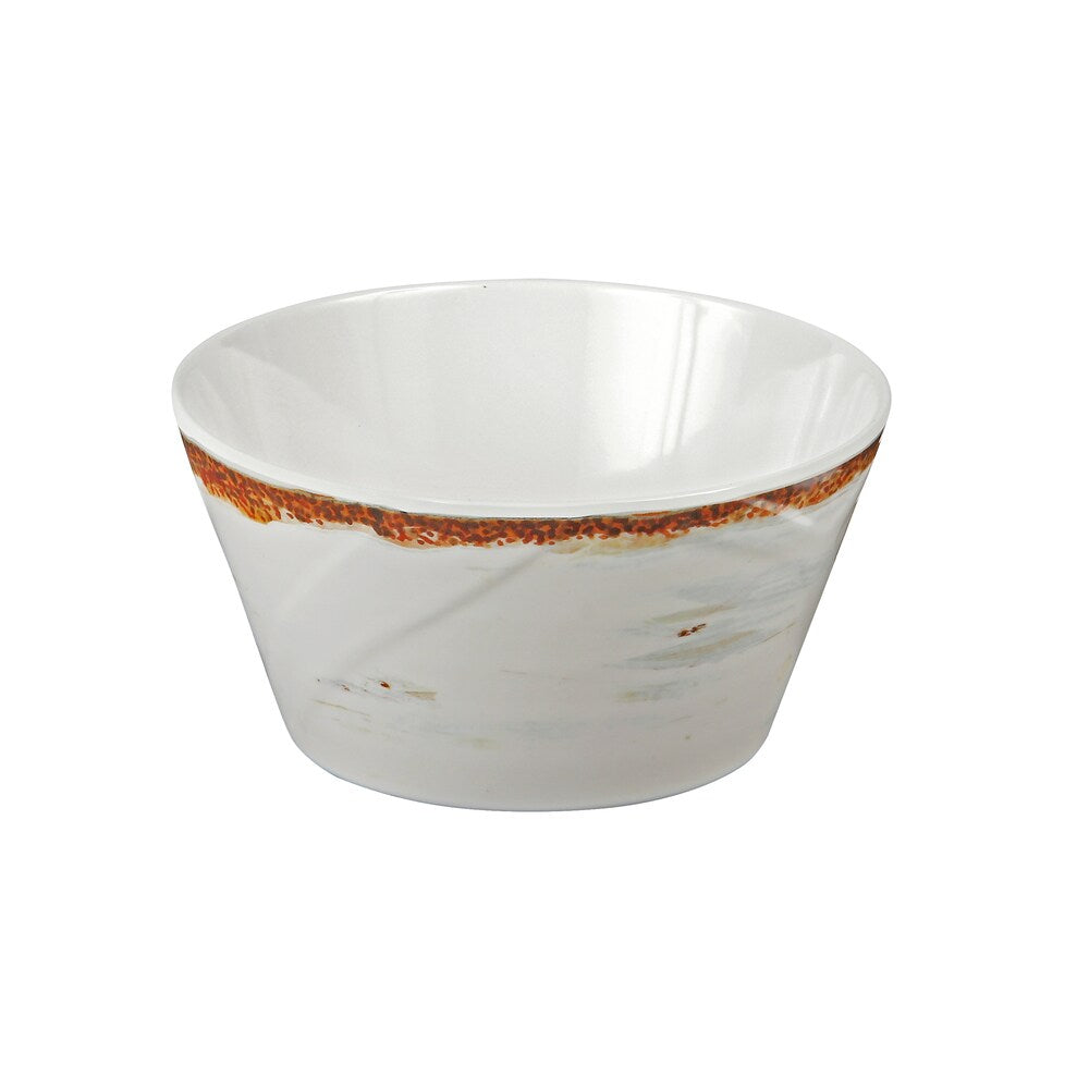 Handmade Melamine Italica Cereal-Dip Bowl-Blanca-Brn (Philippines)