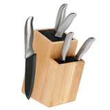 Melange 6-piece Steel Ceramic Knife Set/ 2-tier Wood Universal Knife Block