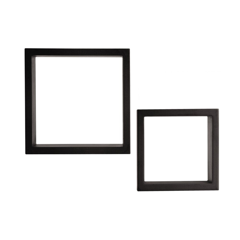 Melannco Black Wood Cubes (Set of 2)