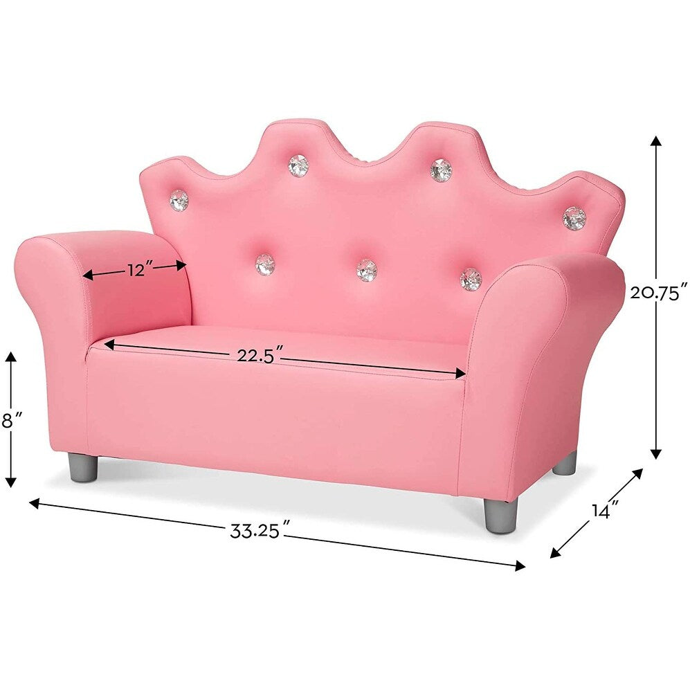 Melissa & Doug Child's Crown Sofa - Pink Faux Leather