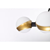Melite 23 Inch Modern Wagon Wheel Sputnik Designed Ceiling Lighted Chandelier Matte Black and Satin Gold Finish 5-Light - N/A