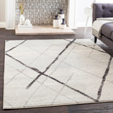 Mellie Gray Contemporary Lines Area Rug - 5'3" x 7'6"
