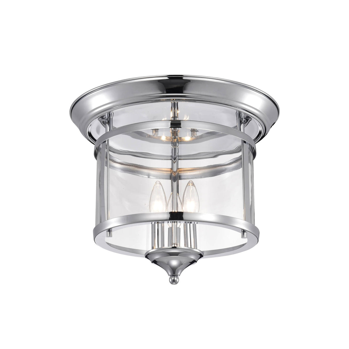 Melodi Polished Chrome Metal/Glass Cage 3-Light Flush Mount