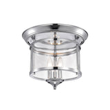 Melodi Polished Chrome Metal/Glass Cage 3-Light Flush Mount