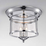 Melodi Polished Chrome Metal/Glass Cage 3-Light Flush Mount