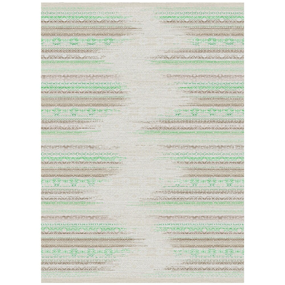 Melody Collection Taupe/Sage Polypropylene Turkish Area Rug