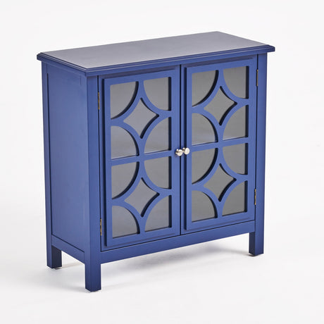 Melora Fir Wood Double Door Cabinet With Mirror Accents by Christopher Knight Home