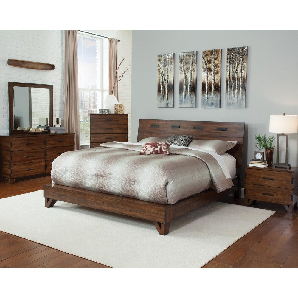 Melvin Contemporary Dark Amber and Coffee Bean 4-piece Bedroom Set