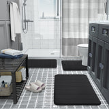Memory Foam Bath Mat Set, Bathroom Rugs for 3 Pieces, Toilet Mats, Soft Comfortable, Water Absorption, Non-Slip