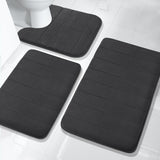 Memory Foam Bath Mat Set, Bathroom Rugs for 3 Pieces, Toilet Mats, Soft Comfortable, Water Absorption, Non-Slip