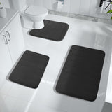 Memory Foam Bath Mat Set, Bathroom Rugs for 3 Pieces, Toilet Mats, Soft Comfortable, Water Absorption, Non-Slip