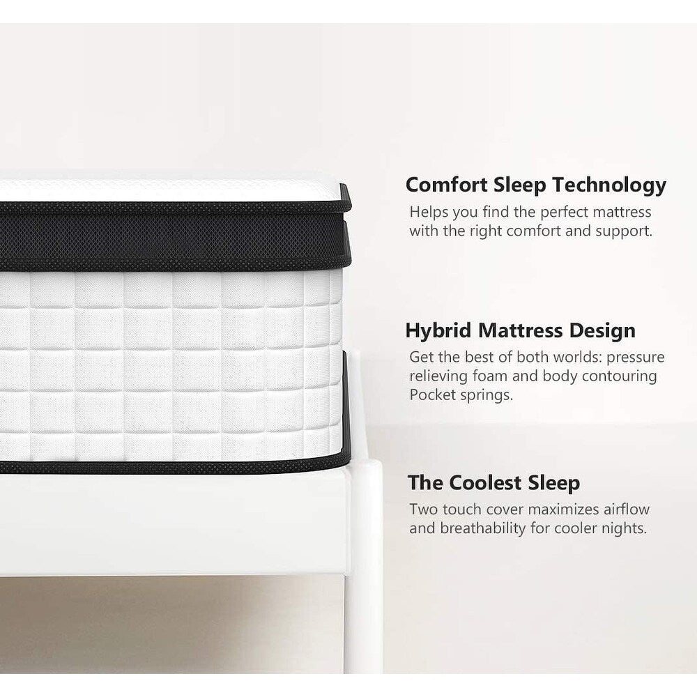 Comfort Support Innerspring Hybird Mattress in a Box, Multiple Sizes