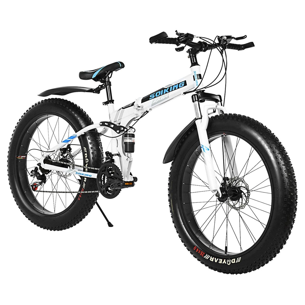 Men Fat Tire Mountain Bike, 17-Inch/Medium High-Tensile Aluminum Frame