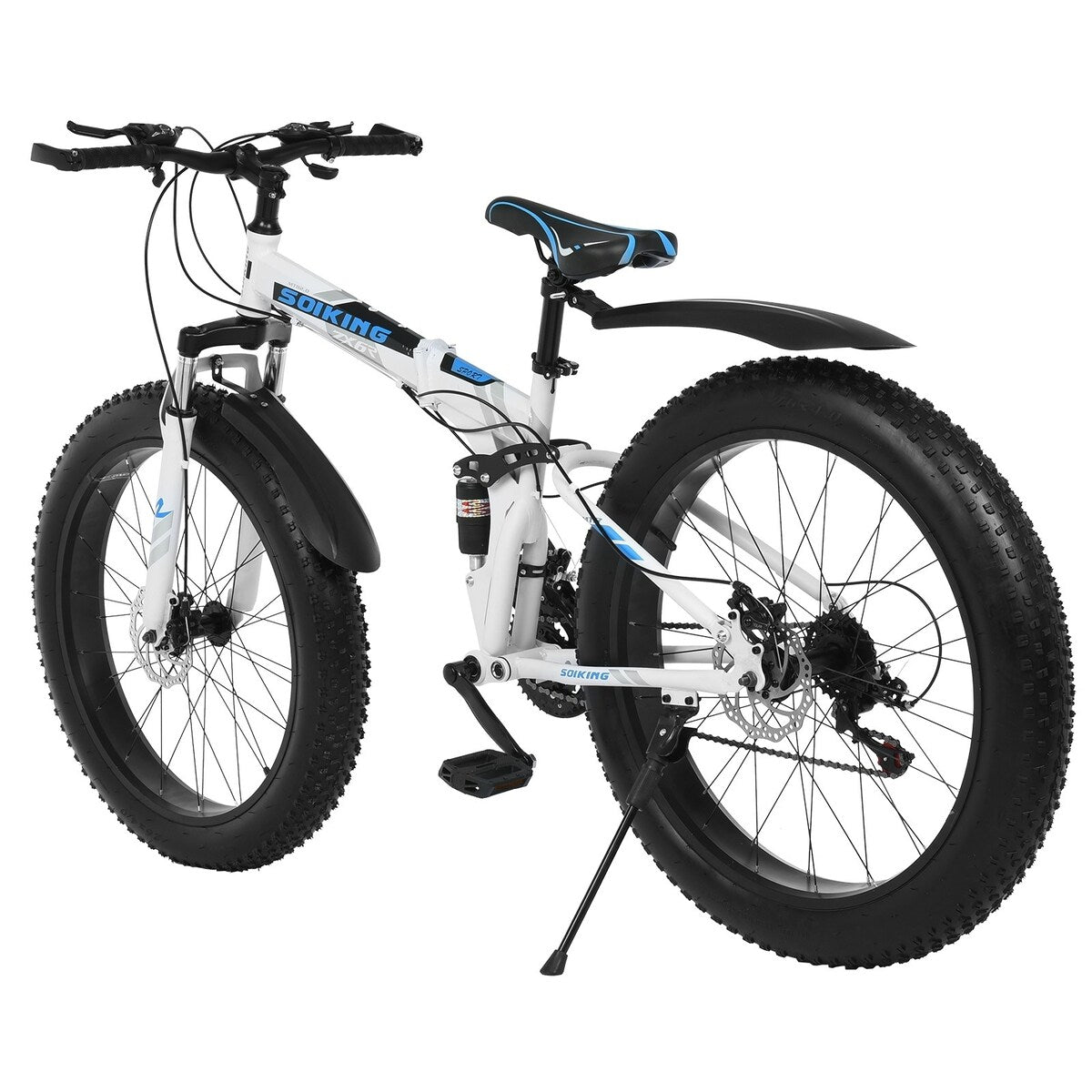 Men Fat Tire Mountain Bike, 17-Inch/Medium High-Tensile Aluminum Frame