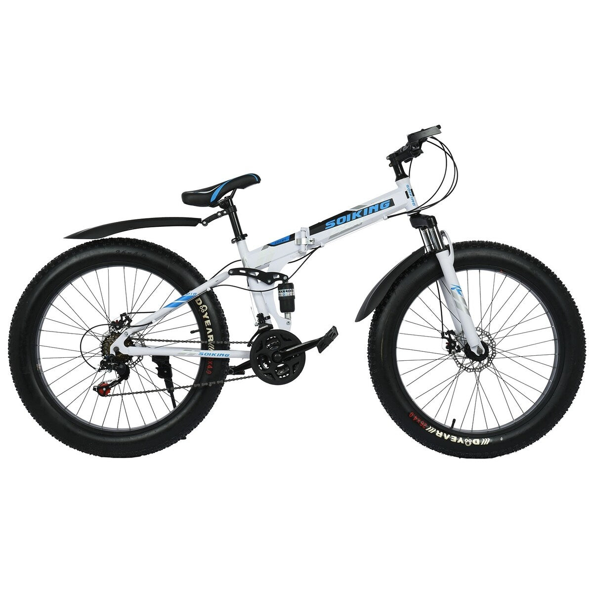 Men Fat Tire Mountain Bike, 17-Inch/Medium High-Tensile Aluminum Frame