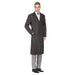 Men's Knee Length Wool Blend Three Button Long Jacket Overcoat