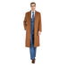Men's Knee Length Wool Blend Three Button Long Jacket Overcoat
