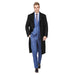 Men's Knee Length Wool Blend Three Button Long Jacket Overcoat