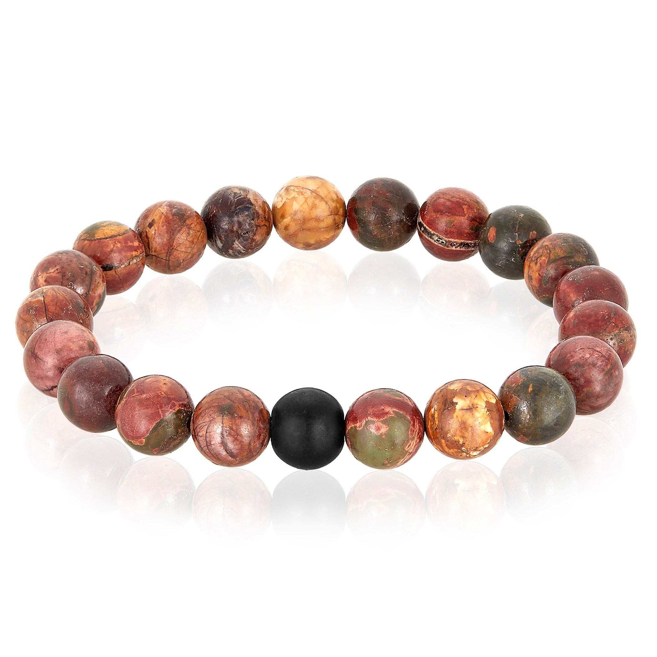 【AEKKI】Plata 2AA Matte Onyx Natural Stone Bracelet(約10mm) Men's Natural Stone and Matte Onyx Beaded Stretch Bracelet
