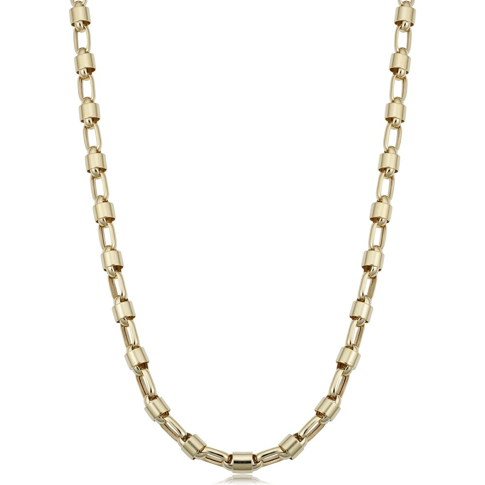 Men's 14k Yellow Gold 5.5 millimeters Bullet Link Necklace (22 or 26 inches)