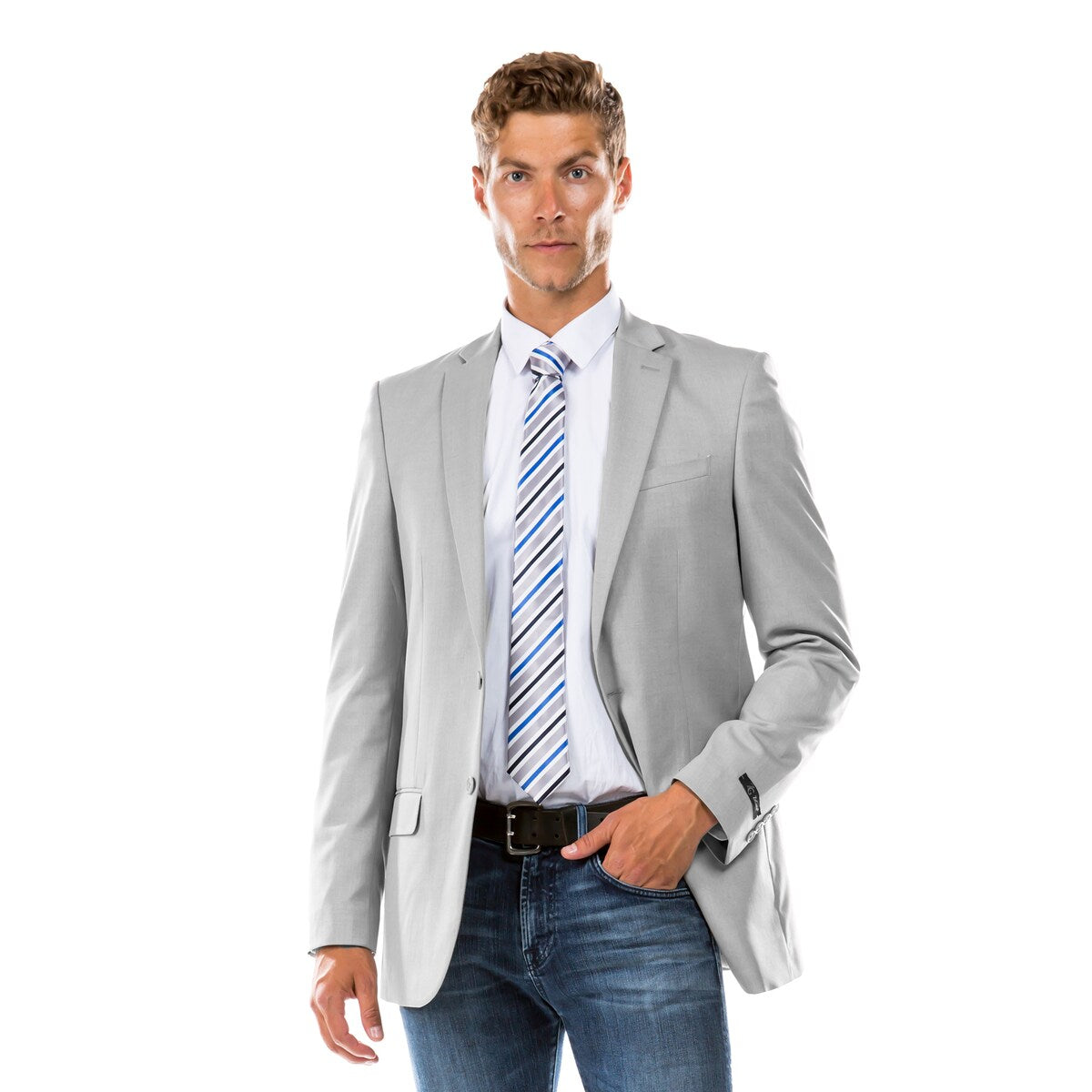 Mens Big & Tall Tailored Fit Suit Separates Jacket Only, Light Grey