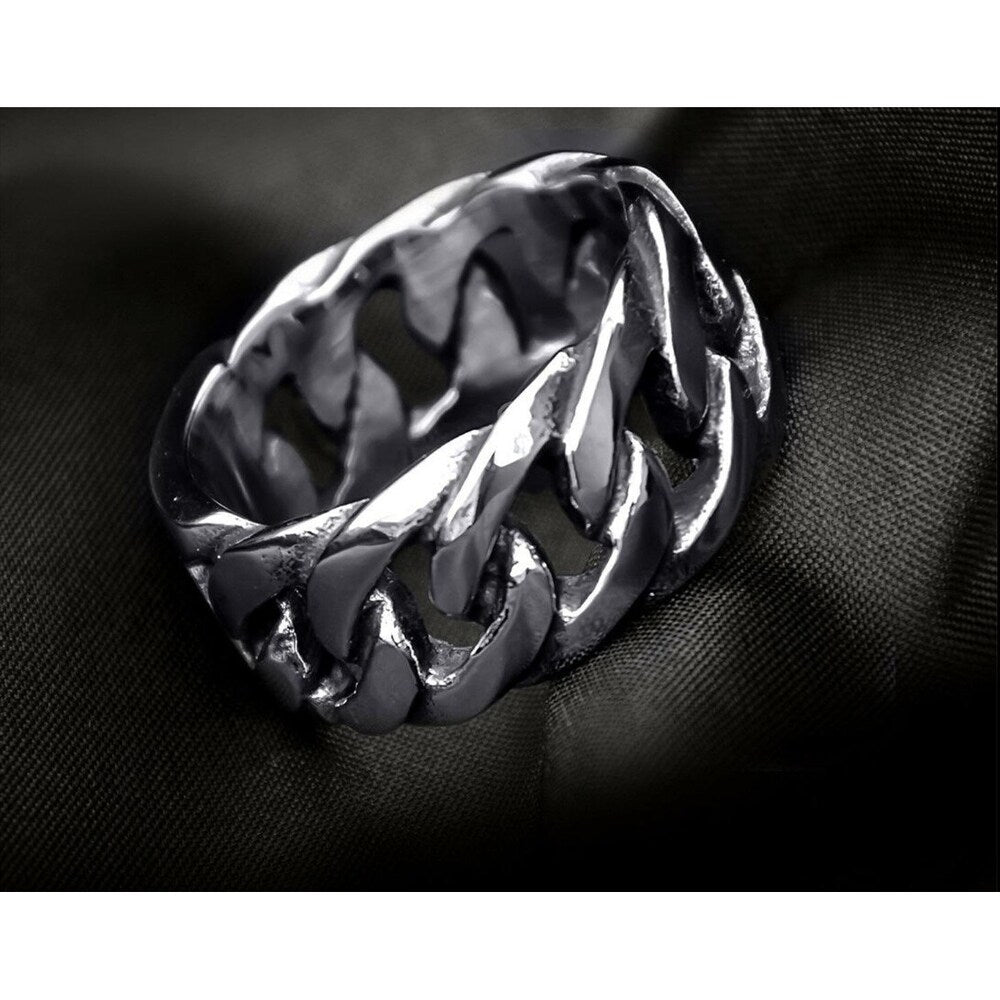 Men's Chain Link Biker RING Stainless Steel Retro Design Comfort Fit
