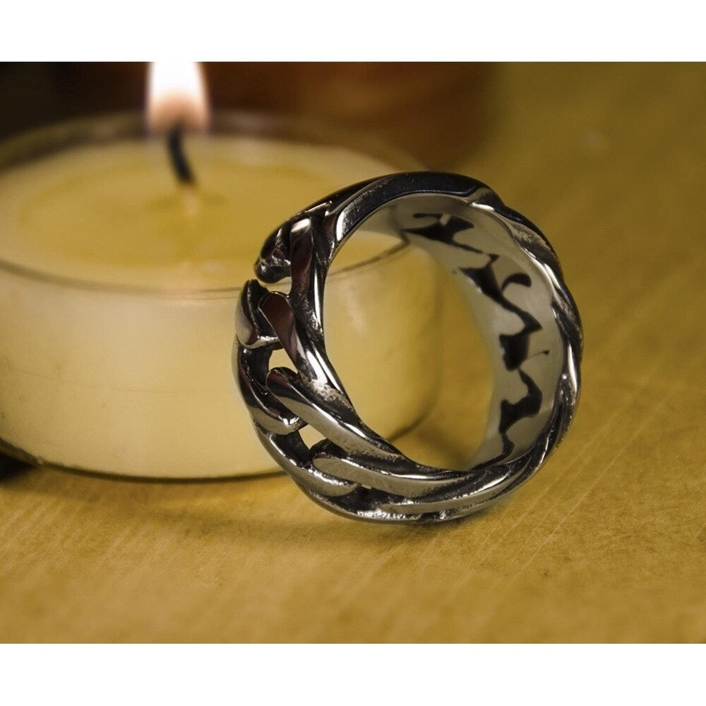 Men's Chain Link Biker RING Stainless Steel Retro Design Comfort Fit