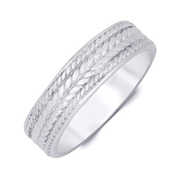 Mens Ring Wedding Anniversary Band Vintage Authentic Sterling Silver