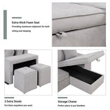 Merax 104" Modern L-Shape 3 Seat Reversible Sectional Couch