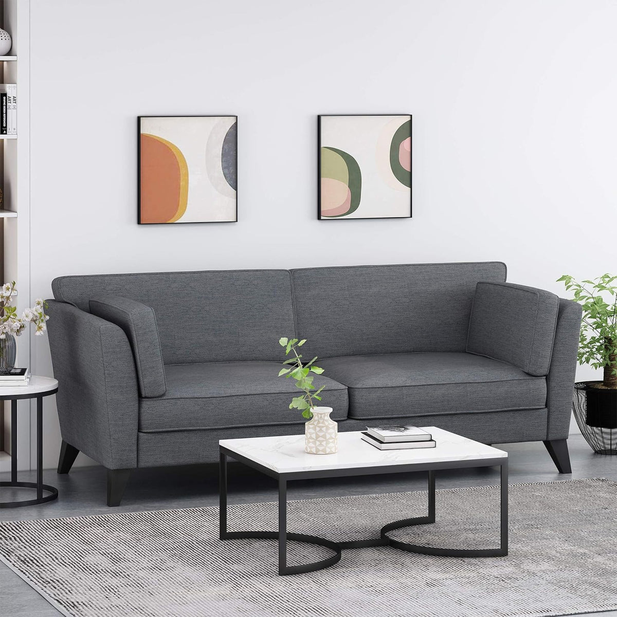 Merax 3 Seater Fabric Sofa, with Sturdy Legs