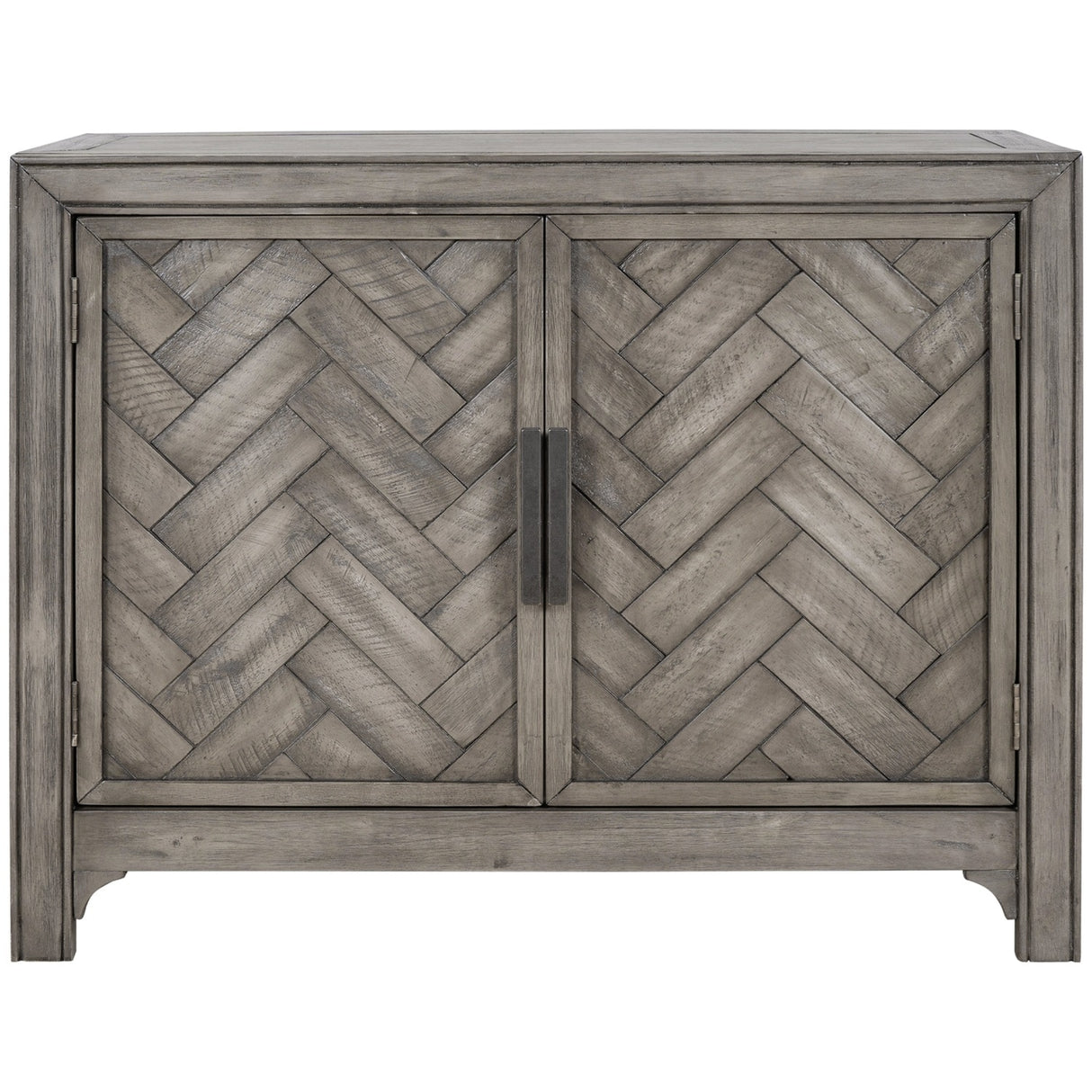 Merax 40" Modern Console Table with Herringbone Pattern Doors