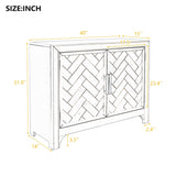 Merax 40" Modern Console Table with Herringbone Pattern Doors
