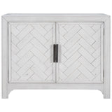Merax 40" Modern Console Table with Herringbone Pattern Doors