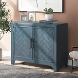 Merax 40" Modern Console Table with Herringbone Pattern Doors