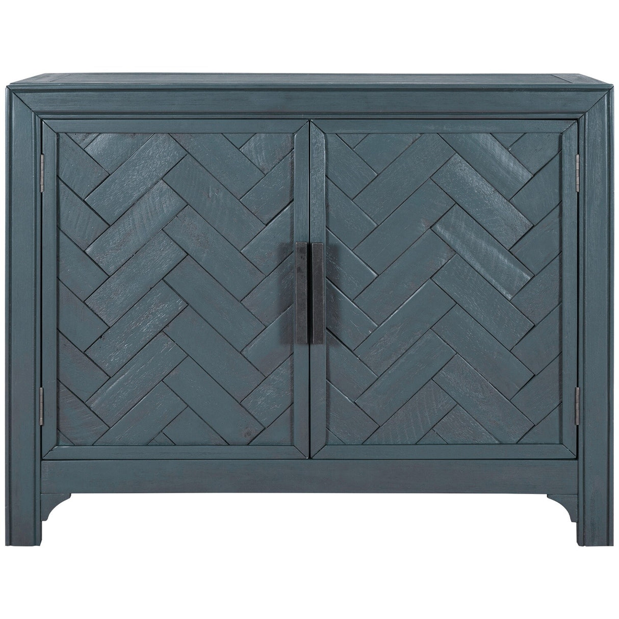Merax 40" Modern Console Table with Herringbone Pattern Doors