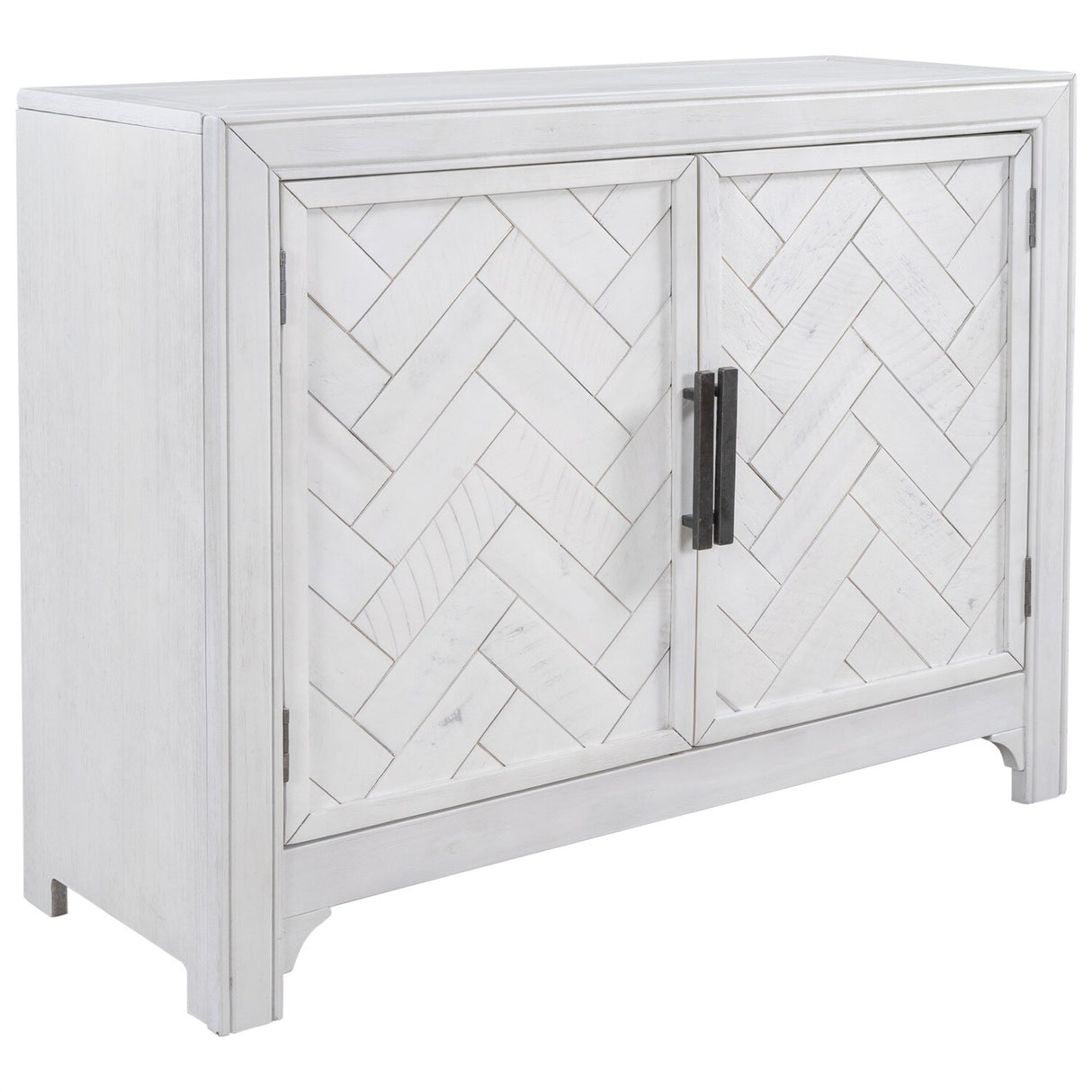 Merax 40" Modern Console Table with Herringbone Pattern Doors