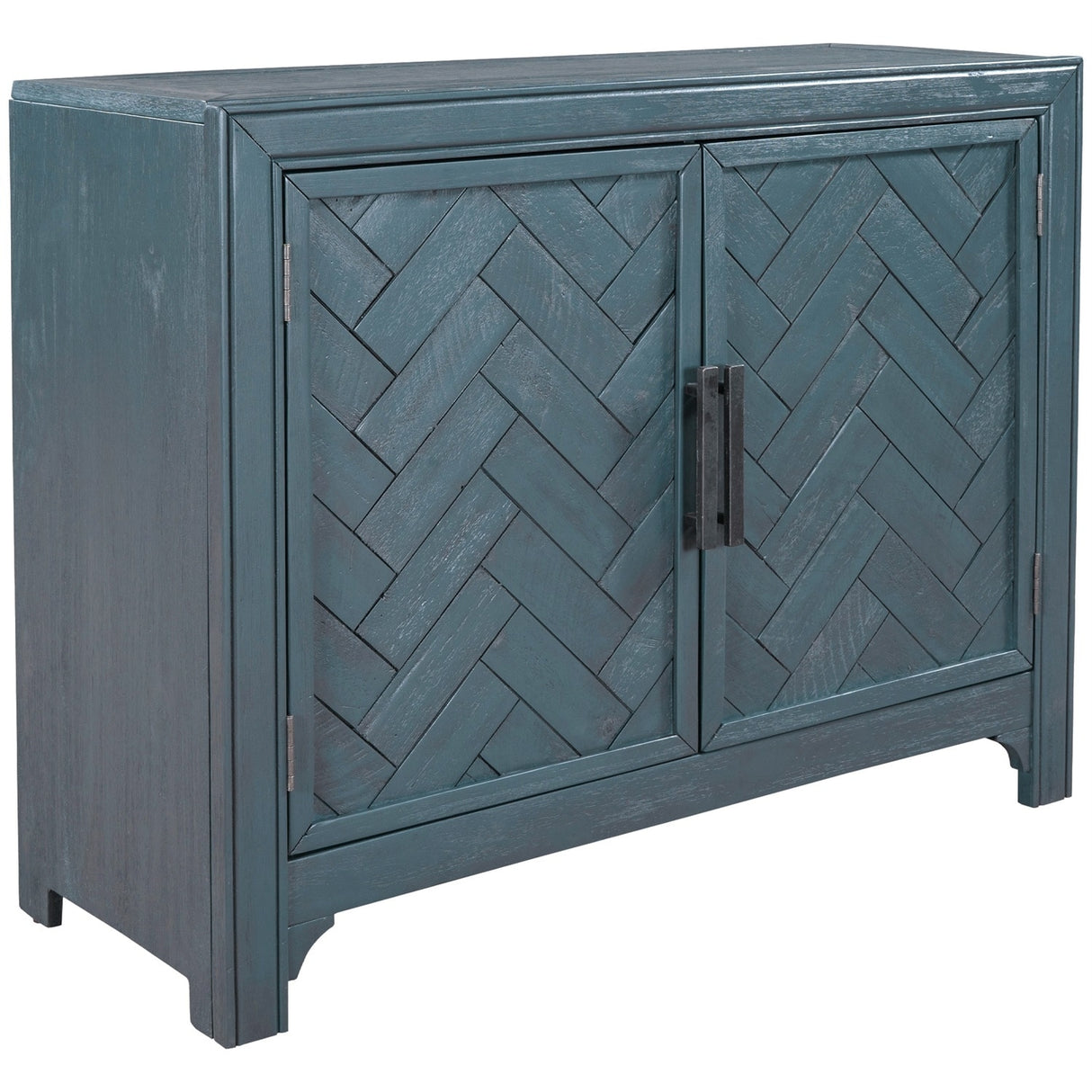 Merax 40" Modern Console Table with Herringbone Pattern Doors